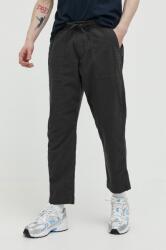 Abercrombie & Fitch nadrág vászonkeverékből szürke, egyenes - szürke XL
