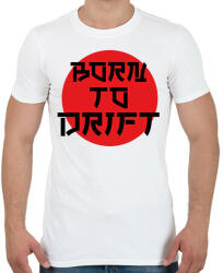 printfashion Born to drift - Férfi póló - Fehér (12900190)
