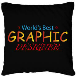 printfashion World's best graphic designer - Párnahuzat, Díszpárnahuzat - Fekete (12688918)