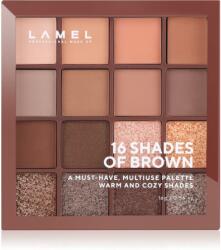 LAMEL 16 Shades Of Brown szemhéjfesték paletta 16 g