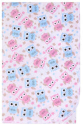 Akuku pelenkázó lap - utazó 55x70cm Bagoly rózsaszín-kék - babamarket