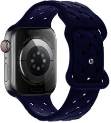 Hoco Curea silicon Hoco Flexible Bamboo compatibila cu Apple Watch 1/2/3/4/5/6/SE, 38/40/41mm, Bleumarin