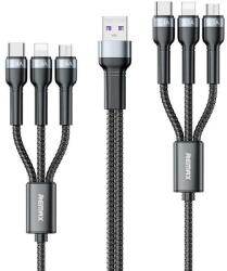 REMAX Jany Series multi-functional 6in1 USB cable - micro USB + USB Type C + Lightning / micro USB + USB Type C + Lightning 2m black (RC-124) - pcone