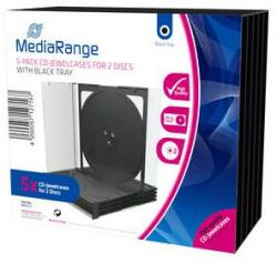 MediaRange CD Jewelcase for 2 discS, 10.4mm, bk tray, 5 pack (BOX31-2) - esell