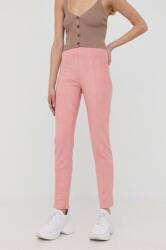 Guess pantaloni femei, culoarea roz, mulata, high waist 9BY8-SPD01H_39X