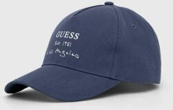 Guess șapcă de baseball din bumbac culoarea albastru marin, cu imprimeu PPYX-CAD023_59X