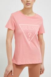 Guess tricou din bumbac culoarea roz 9BYY-TSD06G_39X