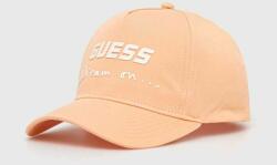 Guess șapcă de baseball din bumbac culoarea portocaliu, cu imprimeu PPYX-CAD024_20X