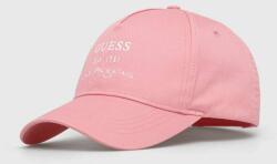 Guess șapcă de baseball din bumbac culoarea roz, cu imprimeu PPYX-CAD023_30X