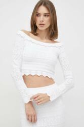 GUESS pulover femei, culoarea alb, light PPYX-BUD039_00X