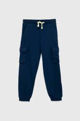 Guess pantaloni de trening din bumbac pentru copii culoarea albastru marin, neted PPYX-SPB02C_59X