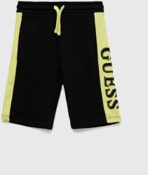 Guess pantaloni scurți din bumbac pentru copii culoarea negru, talie reglabila PPYX-SZB01E_99X