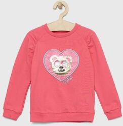 GUESS bluza copii culoarea roz, cu imprimeu PPYX-BLG022_42X