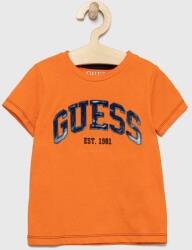 GUESS tricou de bumbac pentru copii culoarea portocaliu, modelator PPYX-TSB03F_23X