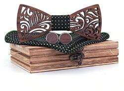 BB Wood Watches Комплект дървена папионка, бутонели и кърпичка