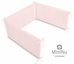 MimiNu - Aparatoare matlasata din catifea moale, Cu fermoar, Cu husa detasabila si lavabila, Materiale certificate Oeko Tex Standard 100, Pentru patut 120X60 cm, Pink (6426972006774)