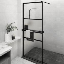 vidaXL Paravan duș walk-in cu raft negru 80x195 cm sticlă ESG/aluminiu (3185450)