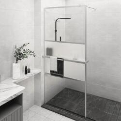 vidaXL Paravan duș walk-in cu raft crom 100x195 cm sticlă ESG/aluminiu (3185500)