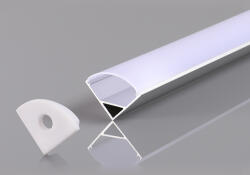 OPTONICA АЛУМИНИЕВ ПРОФИЛ ЪГЪЛ ЗА LED ЛЕНТА СИВ L=2m 16x16x10.5mm (5150)