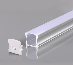 OPTONICA АЛУМИНИЕВ ПРОФИЛ ЗА LED ЛЕНТА СИВ L=2m 17.2x14.4x12mm (5175)
