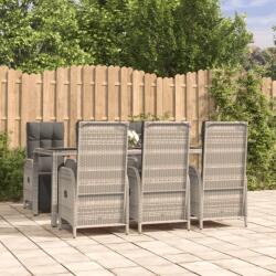 vidaXL Set mobilier de grădină cu perne, 7 piese, gri, poliratan (3185033) - vidaxl