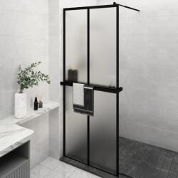 vidaXL Paravan duș walk-in cu raft negru 80x195 cm sticlă ESG/aluminiu (3185446)
