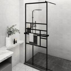 vidaXL Paravan duș walk-in cu raft negru 80x195 cm sticlă ESG/aluminiu (3185449)