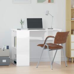vidaXL Birou, alb extralucios, 100x55x75 cm, lemn prelucrat (823026)
