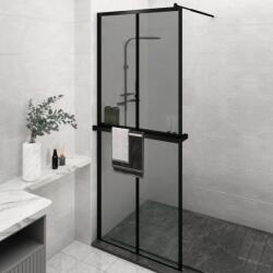 vidaXL Paravan duș walk-in cu raft negru 80x195 cm sticlă ESG/aluminiu (3185453)