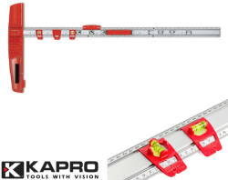 KAPRO 314-90 Set & Mach T-derékszög vonalzó fogantyúval, kiegészítőkkel, 2 libella - 120 cm (314-90 Set & Mach)