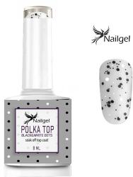 Polka Top Coat - Black&White dots - Fényzselé 8ml