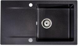 SINK Quality Mosogató Quality Ferrum, konyhai gránit mosogató 770x450x190 mm + szifon, fekete foltos-BROCADE, SKQ-FER. B. 1KDO. X (SKQ-FER.B.1KDO.X)