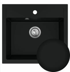 SINK Quality Mosogató Quality Ferrum, konyhai gránit mosogató 565x510x205 mm + szifon, fekete, SKQ-FER. C. 1K60. X (SKQ-FER.C.1K60.X)