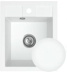 SINK Quality Mosogató Quality Ferrum 40, konyhai gránit mosogató 400x500x195 mm + szifon, fehér, SKQ-FER. W. 1K40. X (SKQ-FER.W.1K40.X)
