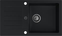 SINK Quality Mosogató Quality Natalie, konyhai gránit mosogató 770x450x170 mm + fekete szifon, fekete, SKQ-NAT. C. 1KDO. XB (SKQ-NAT.C.1KDO.XB)