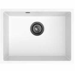 SINK Quality Mosogató minőségi Crypton 60, konyhai gránit mosogató 535x400x205 mm + arany szifon, fehér, SKQ-CRY. W. 1KBO. 60. XG (SKQ-CRY.W.1KBO.60.XG)