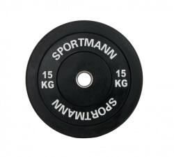 Sportmann Greutate Cauciuc Bumper Plate SPORTMANN - 15 kg / 51 mm - Negru (SM1253-1) - esell