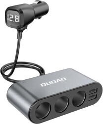 Dudao Incarcator auto Dudao R1Pro, 2 x USB + 3 x bricheta, splitter, negru - vexio
