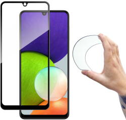 Wozinsky Full Cover Flexi Nano Glass Hybrid Screen Protector with frame for Samsung Galaxy A22 4G black - vexio