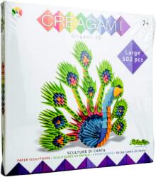 CreativaMente - Creagami 3D origami szettek Creagami -3D origami készlet, Páva (nagy) (CRE738)