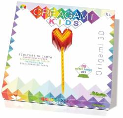 CreativaMente - Creagami 3D origami szettek Creagami Kids-3D origami készlet, Szív (CRE841)