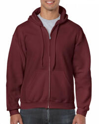 Gildan Uniszex kapucnis pulóver Gildan GI18600 Heavy Blend Adult Full Zip Hooded Sweatshirt -3XL, Maroon