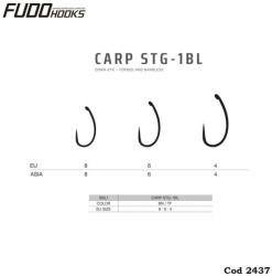 FUDO Hooks Carlige FUDO Carp STG 1BL Black Nickel, Nr. 4, 9buc/plic (2431-4)