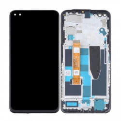 Realme X3 SuperZoom előlap keret, lcd kijelző és érintőpanel, fekete (gyári)