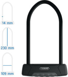 ABUS Granit Plus 470/150HB230 + USH470 kerékpár U lakat (10011249-01)