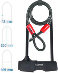 ABUS Granit 460/150HB300 + USH460 kerékpár U lakat hurokkábellel (10011255-01, 10025719-01)