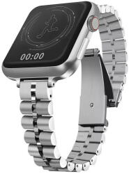Alphajack Apple Watch szíj 42/ 44/ 45/ 49 mm fém női - ezüst (OS-0364)