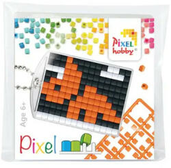 Pixelhobby Pixel kulcstartókészítő szett 1 kulcstartó alaplappal, 3 színnel, dínó, narancssárga (PXL-23072)