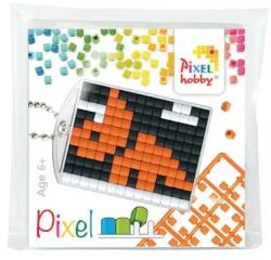 Pixelhobby Pixel kulcstartókészítő szett 1 kulcstartó alaplappal, 3 színnel, dínó, narancssárga (PXL-23072) - officetrade