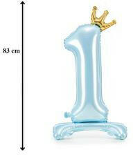 Partydeco Talpas számos lufi 33" (84cm) fólia szám, számjegy, 1 csak levegővel tölthető, Kék (LUFI308224)